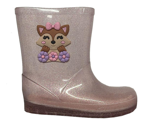 Bota Galocha Menina Infantil Luelua Urso 41424 Multicolor