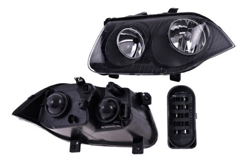 Faro Volkswagen Jetta Clasico 2008-2015 Izq Fondo Negro Xpo