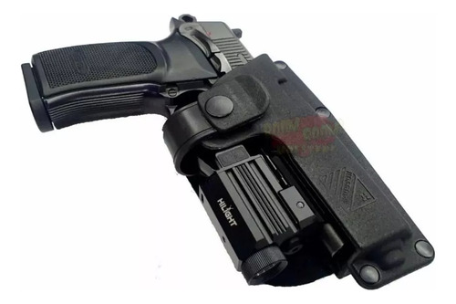 Funda Pistolera Externa Laser Polimero Bersa Thunder Pro Color Negro Orientación De La Mano Diestro