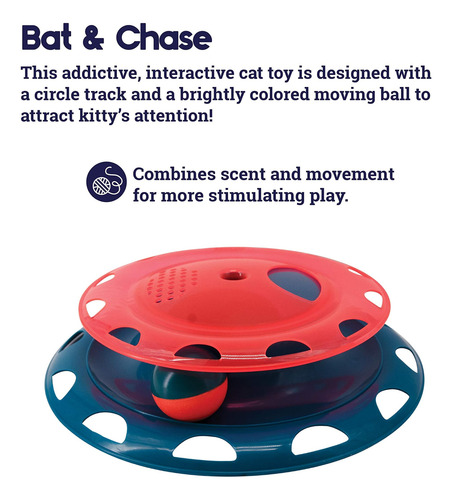 Catnip Catnip Chase Track Red And Blue Interactive Cat Toy,