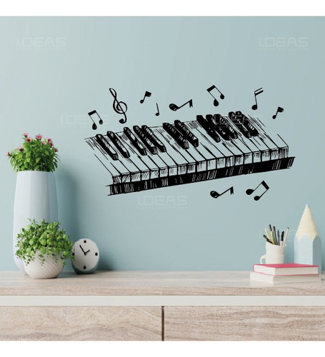 Vinilo Decorativo Piano Notas Musicales Musica