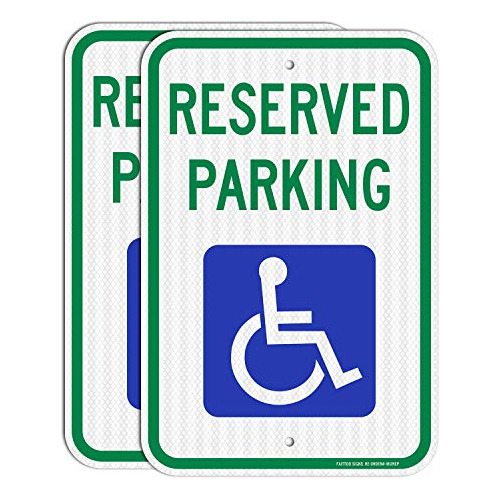 (2 Pack) Reserved Parking Sign, Handicap Parking Sign, ...