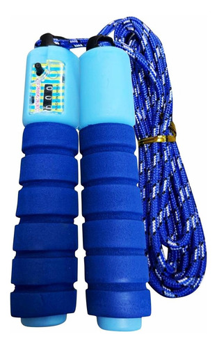 Cuerda Salto Escolar 10pcs Altura Graduable C/cuenta Vueltas Azul