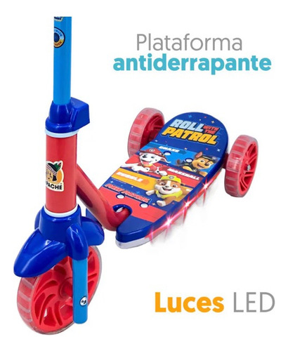 Scooter Para Niño Paw Patrol Con Luces Azul Paw Patrol