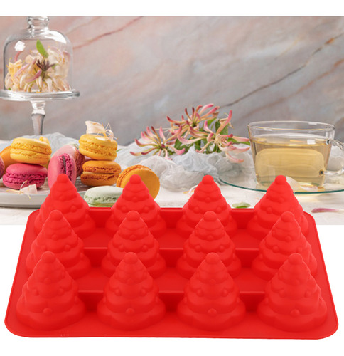 Molde De Silicona Para Árbol De Navidad, 12 Orificios, Diseñ