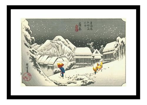 Cuadro Nevada Nocturna En Kanbara Hiroshige 60x85 Cm Mycarte