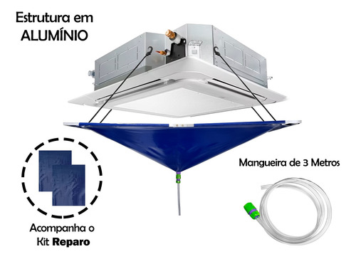 Kit Bolsa Coletora Limpeza Ar Condicionado Piso Teto Cassete