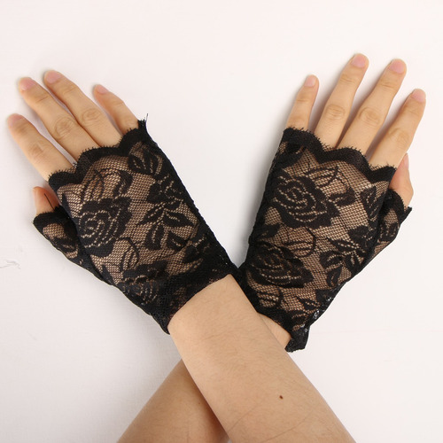 Imagen 2 de 6 de Guantes Con Lazo Sin Dedos Para Boda Flor De Rosas Fiesta De