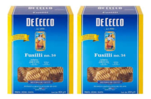 2 Pza Fusilli De Sémola De Cecco Pasta Pasta De 454 G
