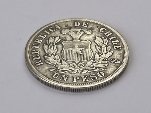 Moneda Un Peso 1877 De Plata Chilena