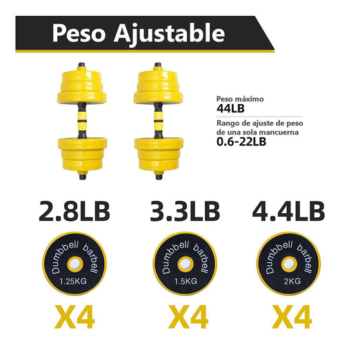 Mancuernas Ajustables 20 Kg Par De Pesas De Entrenamiento