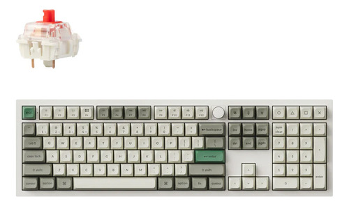 Teclado Mecanico Keychron Q6 Max (q6mp1) 100% , 104 Keys , Full Ensamble , Rgb , Knob , Hotswap , Bluetooth / 2.4ghz / Cableado , Switch Gateron Jupiter Red , Ingles Us , Color White Shell