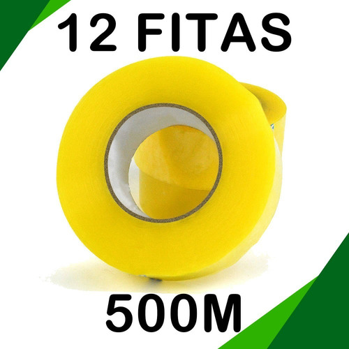 Imagem 1 de 3 de Kit 12 Fitas 500 Metros Transparente