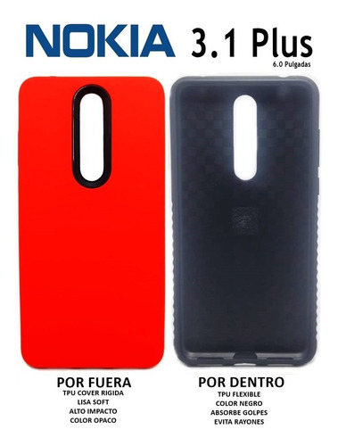 Funda Rigida Lisa Soft Protege Cámara Nokia 3.1 Plus Rosario