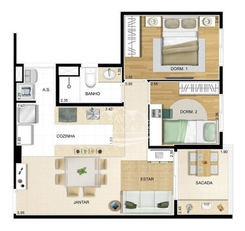 Imagem 16 de 27 de Apartamento Em Condomínio Padrão Para Venda No Bairro Sapopemba, 2 Dorm, 1 Vagas, 56 M - 1177