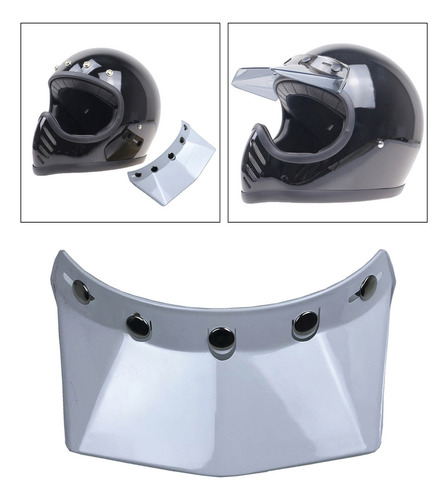 5-snap Casco Pico Escudo Abierto Cara Retro De La