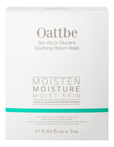 Oattbe Syn Bio Beta Glucan - Paquete De 7 Mascarillas Corean