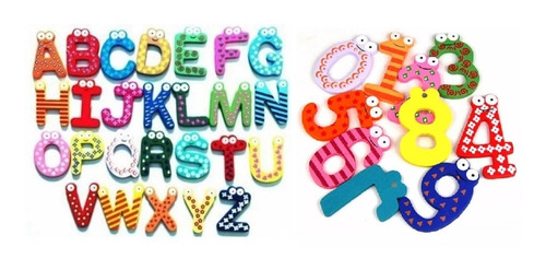 Pack 52 Letras Y 20 Números Con Iman Juego Didactico Niños