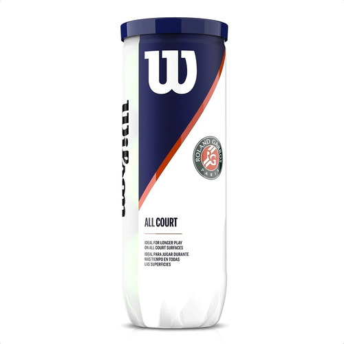 Imagen 2 de 4 de Tubo Pelotas Tenis Wilson Roland Garros X 3 All Court
