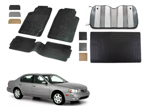Tapetes Big + Cajuela + Parasol Infiniti I30 2000 A 2002 Negro