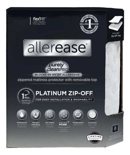 Allerease Platinum - Protector De Colchon Con Cremallera, Ta