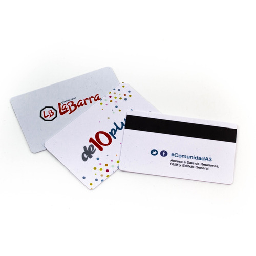 Tarjetas Pvc Banda Magnetica Impresas Full Color Doble 50u