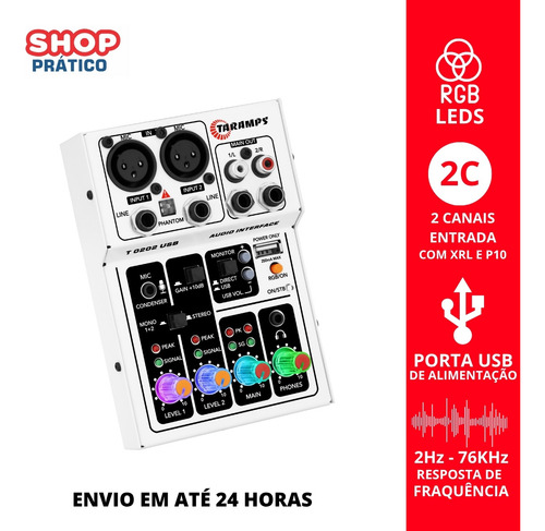Mesa Som T0202 Interface Usb Xlr P10 Rgb Phantom Power 48v