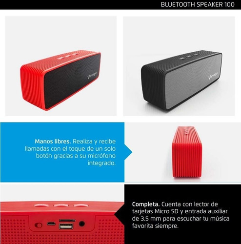 Bocina Vorago Bluethooth Speaker 100