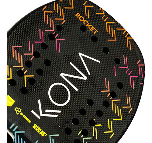 Raqueta de tenis de playa Kona Rocket Carbon, 3 quilates, ligera, colores brillantes