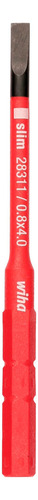 Bits Fenda Slimline 5.5 X 75mm Vde Wiha - 28312 Cor Vermelho