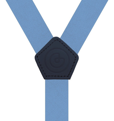 Kit Corbata Tirantes Y Pañuelo Casual Con Piel - Grin Accs Color Azul Cielo Diseño De La Tela Jaspeado
