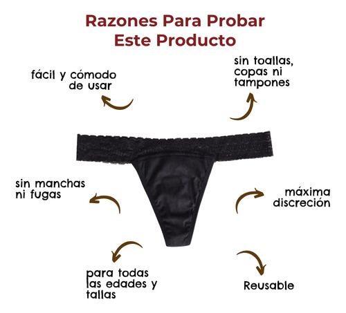 Calzón Tanga Menstrual Pantiprotector Luna Segura Pandora