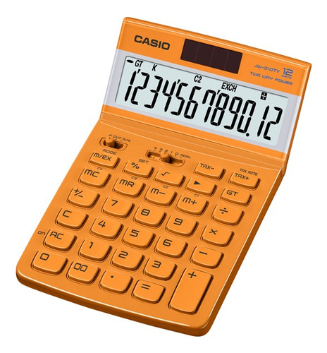 Calculadora Escritorio Casio Jw-210tv-oe 12 Dig Caba Local Color Naranja