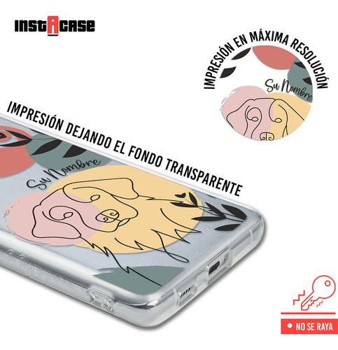 Funda Para Vivo Mujer Perrito Golden Minimal Con Tu Nombre