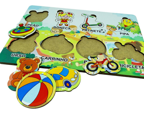 Jogo Educativo Tabuleiro Mdf Brinquedos Encaixe