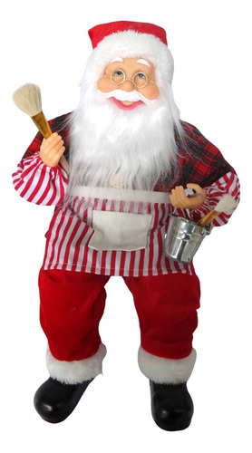 Boneco Papai Noel Sentado Artista Decoração Natal Luxo 41cm