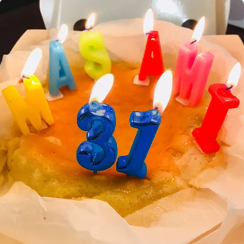Velas Azules De Cumpleaños, 4 Velas, Tarta De 4 Años, Bady R