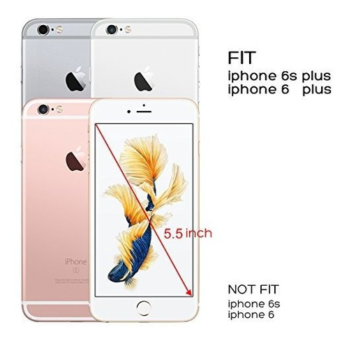 Ulak iPhone 6 Plus Carcasa 6s tres capas de oro rosa Bling 
