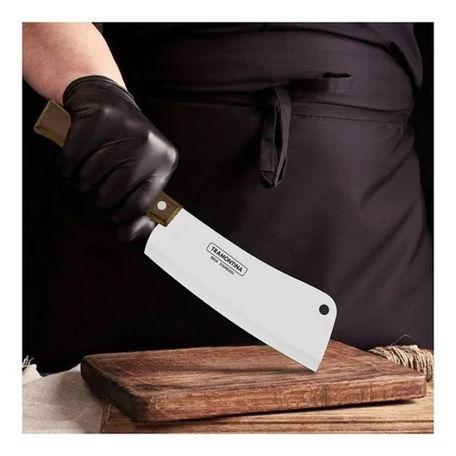 Cuchillo Taquero Para Picar 6 Pulgadas Inox Hacha Tramontina Color Madera 6 Acero Inox