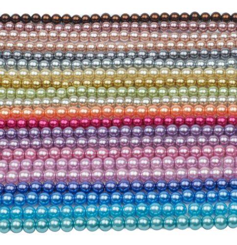 Perla 4mm Variedad Colores 1000pz 10 Hilos Pulseras Collares