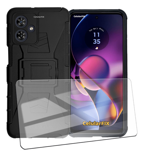 Funda Protector Para Motorola G54 (5g) Uso Rudo Con Clip