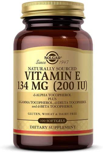 Solgar Vitamina E 134mg (200 Iu) 100softgels Sabor Neutro