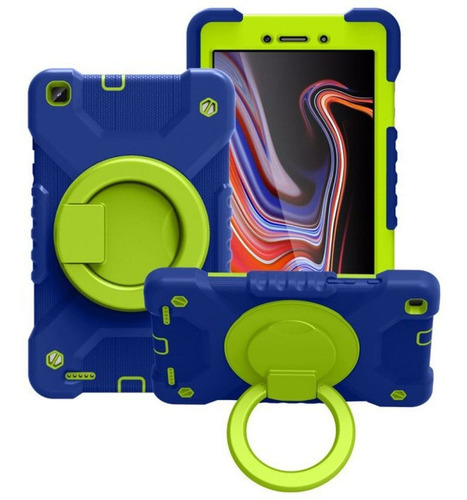 Capa Anti-shock Para Tablet Tab A 7 Lite 8.7 2021 T220 T225 Cor Azul Escuro / Verde