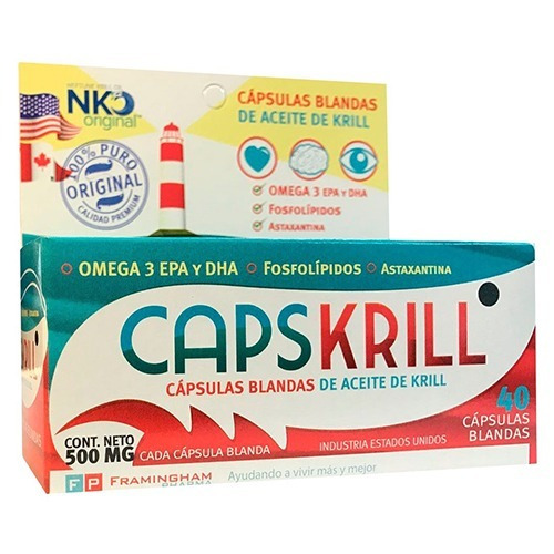 Capskrill X 40 Capsulas Blandas De Aceite De Krill Omega 3 