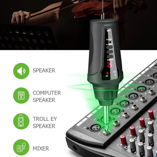 - Instrumento Receptor Cardioide Con Clip Para Violín Uhf,