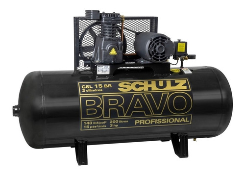 Compresor 3 Hp Bravo 200 Lt 220v Mono 3600 Rpm Schulz