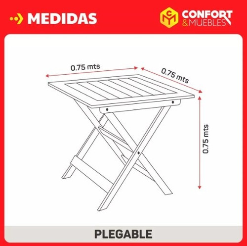 Mesa Bar 75x75 + 4 Silla Plegabl Madera Pino Eventos Colores Amarillo Limón Laca