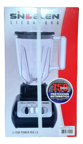 Licuadora Sindelen L-1500 Power Mix 1.5l Jarra Plastica 750w