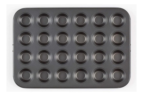 Molde X24 Mini Muffins Antiadherente Cupcakes Magdalenas Color Negro