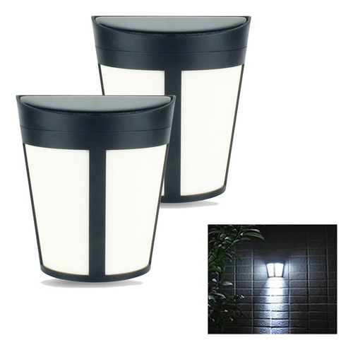 6led Solar Al Aire Libre Impermeable Jardín Luz De Pared 2 P